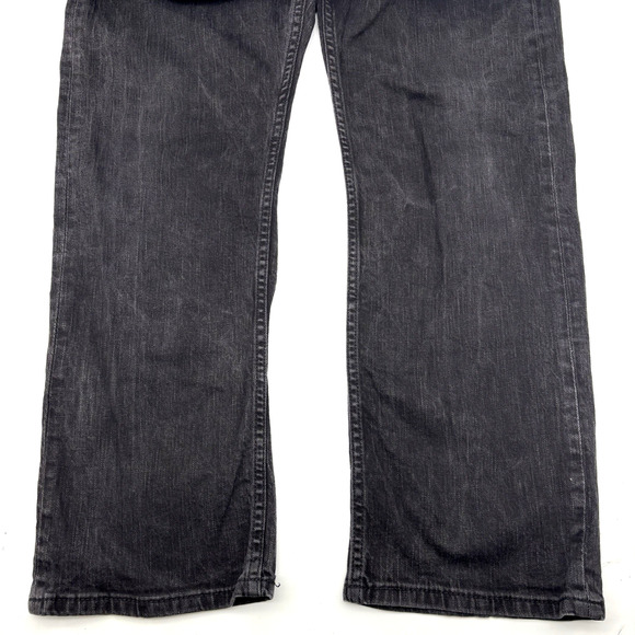 2013 Levi's 514 Black Wash Relaxed Straight Leg Denim Jeans 35x30 Actually 36x29 - Picture 4 of 13